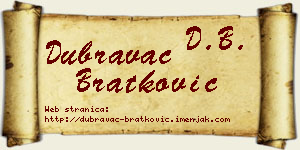 Dubravac Bratković vizit kartica